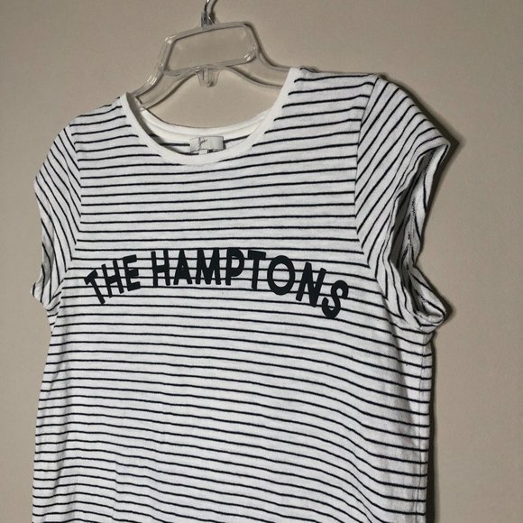 JOIE | The Hamptons Graphic Striped Knit Cap Sleeve T-Shirt Top - Picture 4 of 6